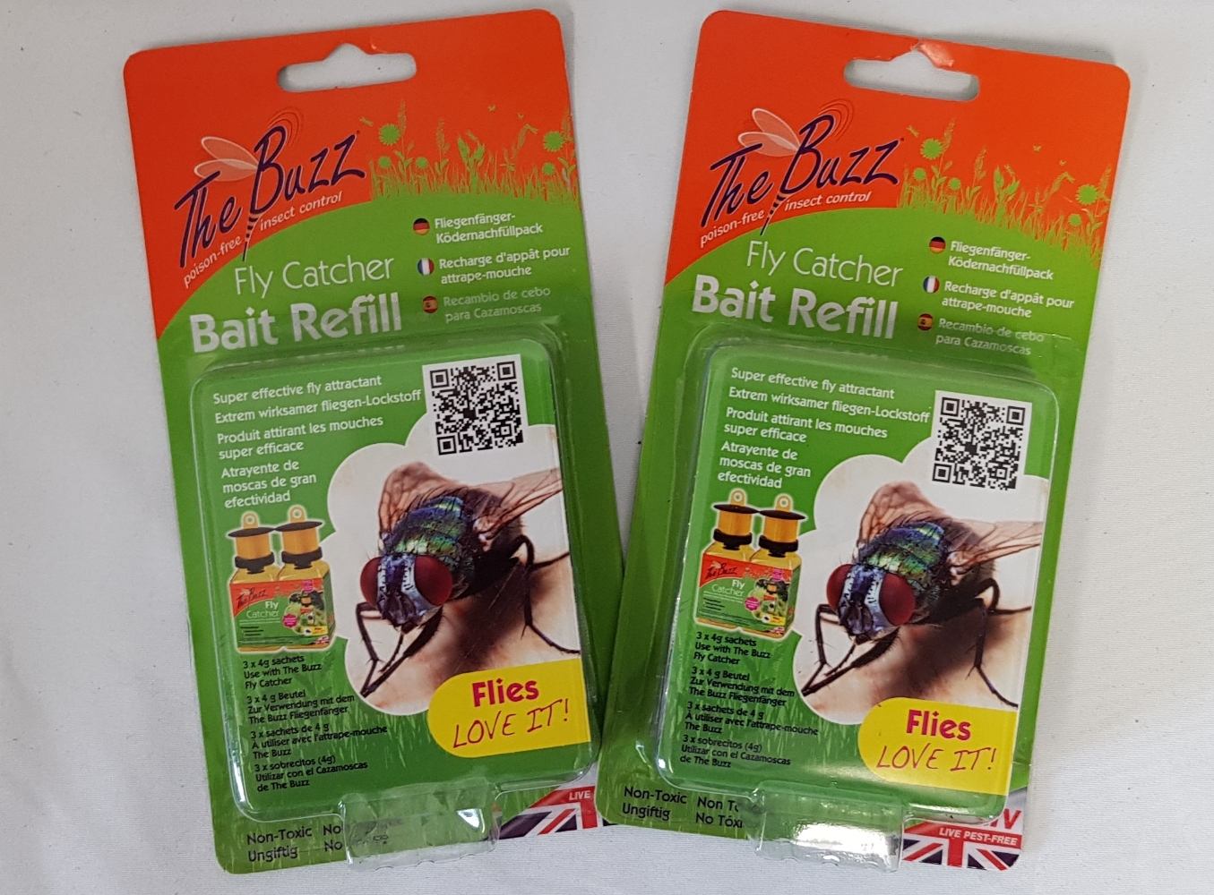 The Buzz 3x 4g Sachets Fly Attractant Bait Refills for Fly Traps Catcher Bottles 